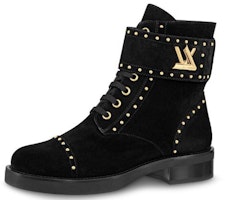 (Women) Louis Vuitton LV Wonderland Flat Black Velvet Small Cowhide Gold Silver 1A4G14 (Women) Louis Vuitton LV Wonderland Flat Black Velvet Small Cowhide Gold Silver 1A4G14