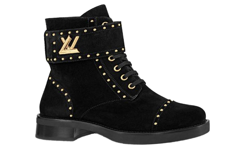 Order (W) Louis Vuitton LV Wonderland Datar Beludru Hitam Kulit Asli Emas Perak 1A4G14