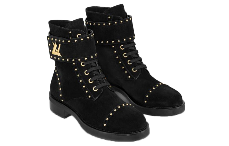 Lookbook (W) Louis Vuitton LV Wonderland Datar Beludru Hitam Kulit Asli Emas Perak 1A4G14