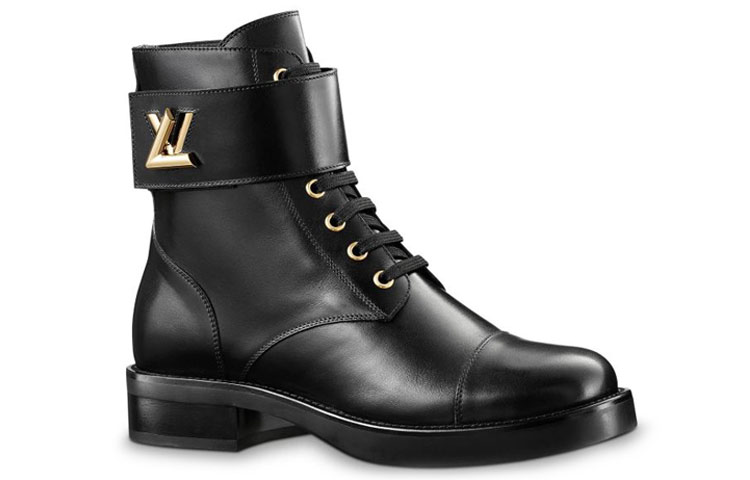 Order (W) Louis Vuitton LV Wonderland Schwarze Martin-Stiefel aus Kalbsleder 1A1IXU
