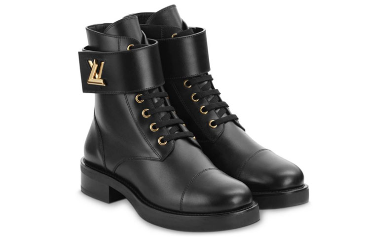 Lookbook (W) Louis Vuitton LV Wonderland Schwarze Martin-Stiefel aus Kalbsleder 1A1IXU