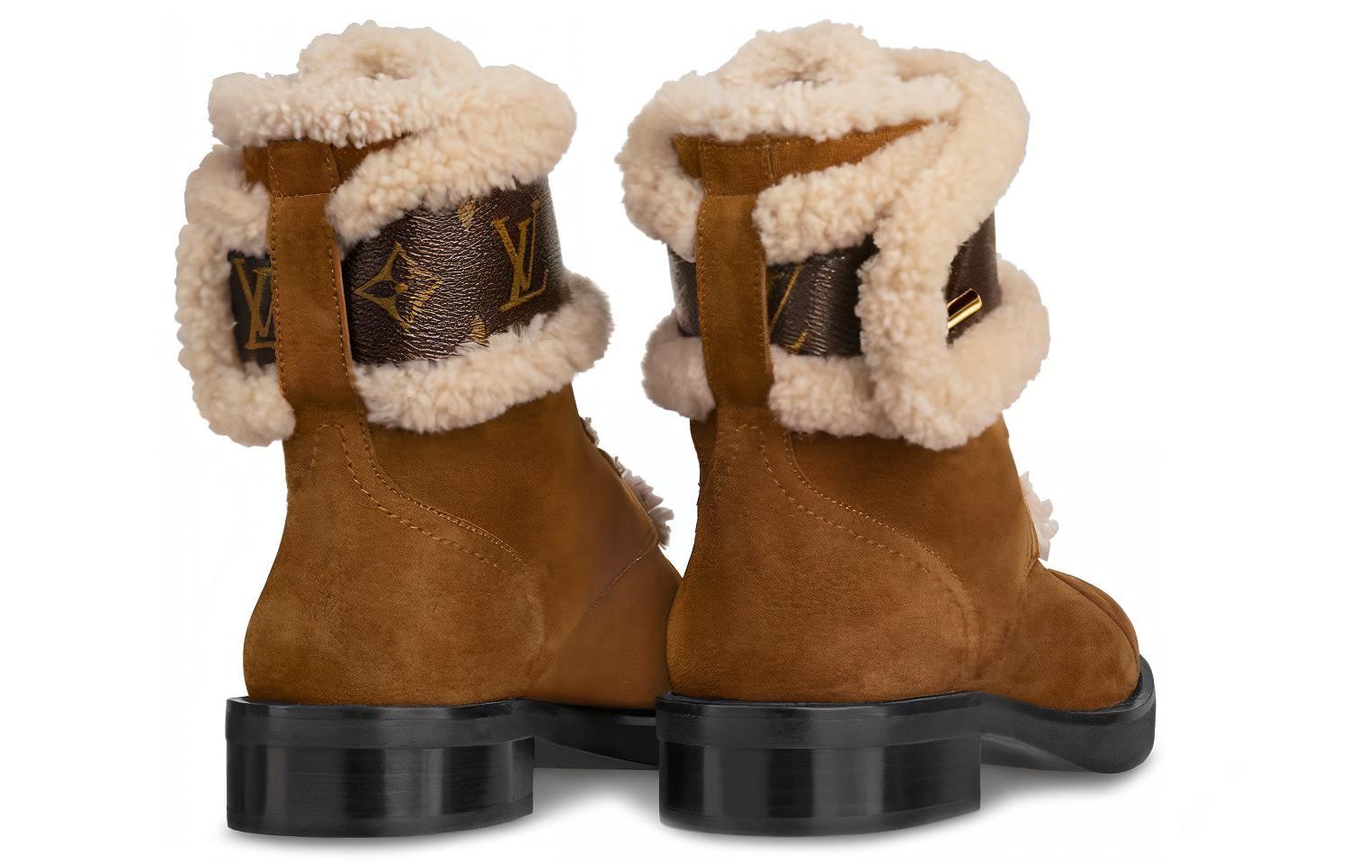 Shop (W) Louis Vuitton LV Wonderland Kulit Sapi Suede Kecil Coklat 1A5LNF