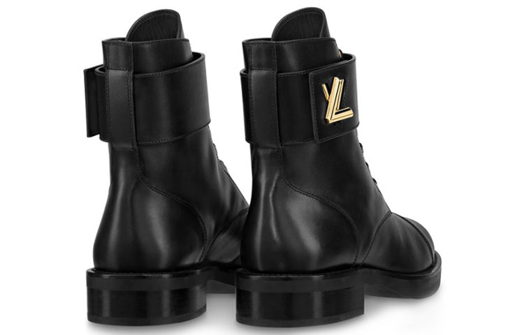 Purchase (W) Louis Vuitton LV Wonderland Schwarze Martin-Stiefel aus Kalbsleder 1A1IXU
