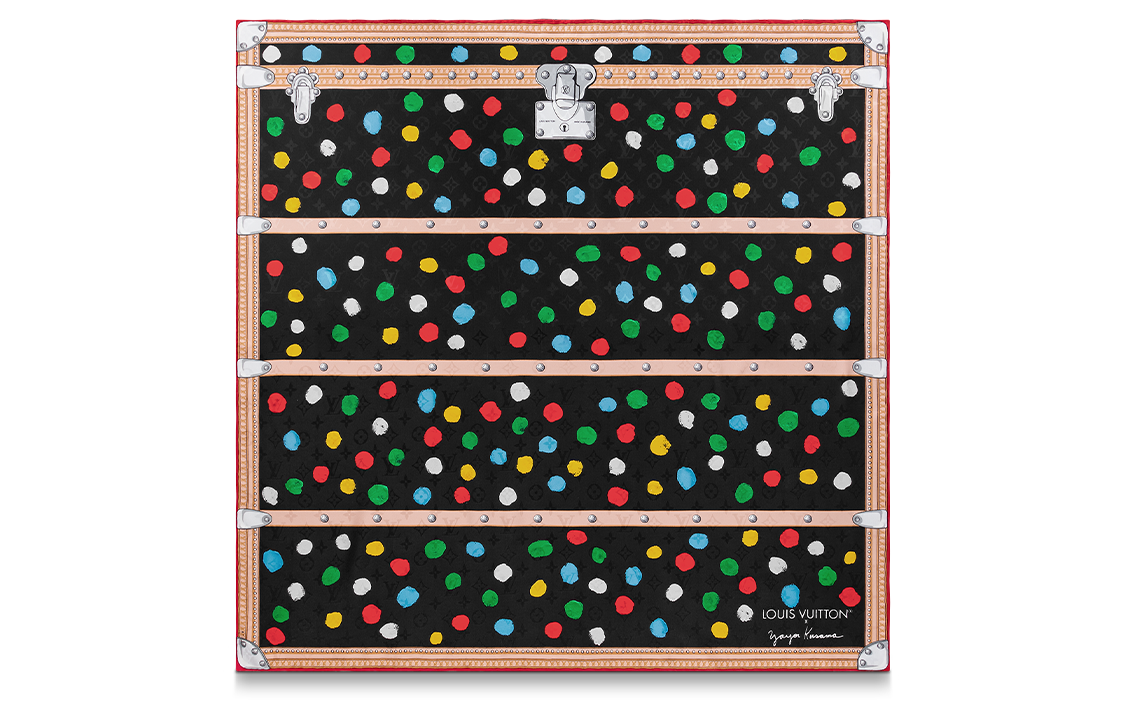 (Women) Louis Vuitton LV YK Monogram Polka Dot Print Silk Scarf Black  Fashion M78283 圖 2