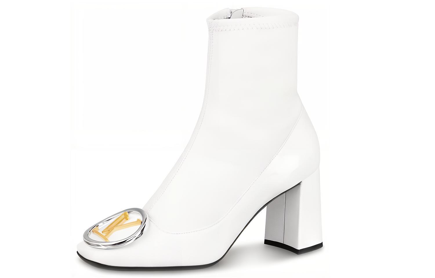 (Women) Louis Vuitton Madeleine Ankle Boot 'Patent Calf Leather White' 1A5LBC