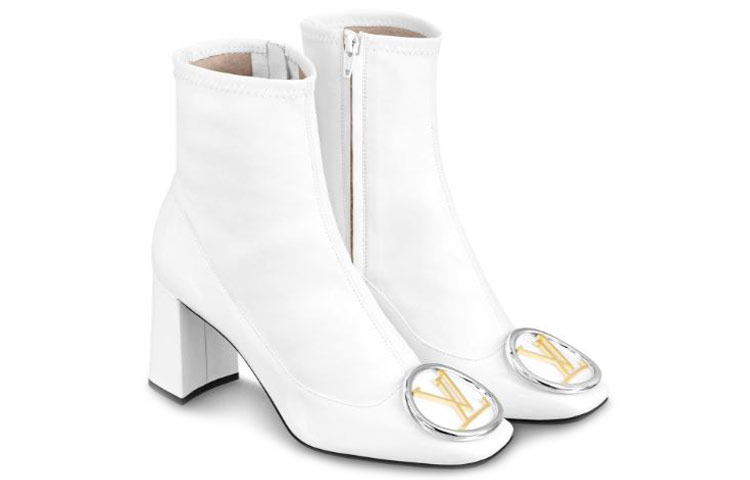 Lookbook 路易威登 Madeleine 漆光小牛皮 女款 及踝靴 白色
