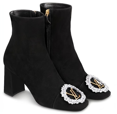 (Women) Louis Vuitton Madeleine Ankle Boot 'Swarovski Goat Suede Black' 1A5BMO Lookbook (Women) Louis Vuitton Madeleine Ankle Boot 'Swarovski Goat Suede Black' 1A5BMO