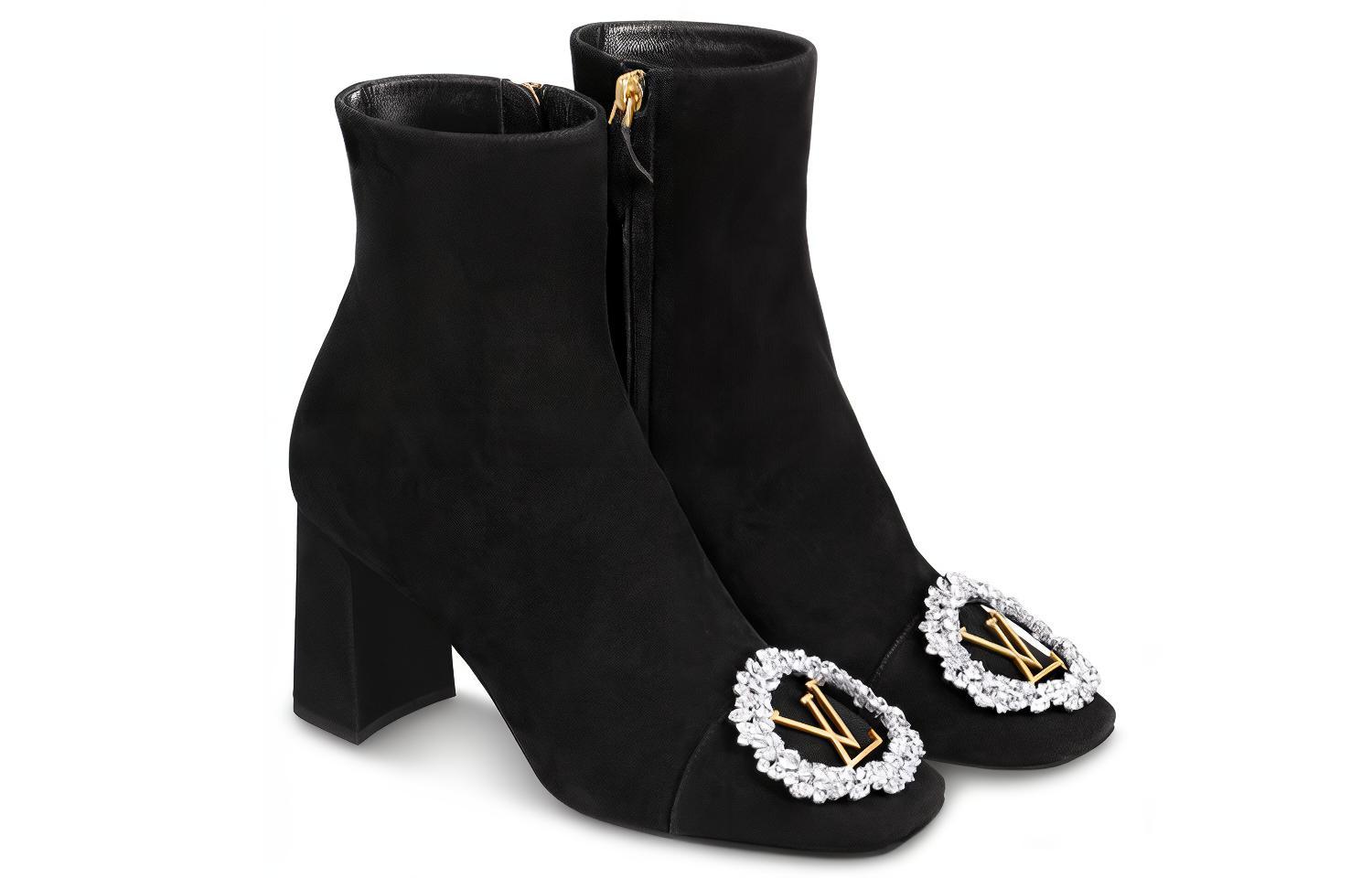 Lookbook (W) Louis Vuitton Madeleine Stiefelette ''Swarovski Ziegenwildleder Schwarz'' 1A5BMO
