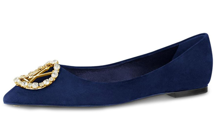 Buy (W) Louis Vuitton Madeleine Ballet Flat 'Biru Navy Velour Kulit Kambing' 1A4VBF