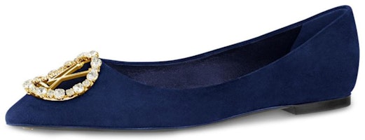 (Women) Louis Vuitton Madeleine Ballet Flat 'Navy Blue Velour Goatskin' 1A4VBF (Women) Louis Vuitton Madeleine Ballet Flat 'Navy Blue Velour Goatskin' 1A4VBF