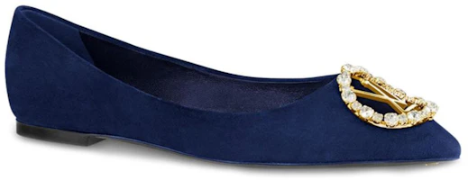 Order (W) Louis Vuitton Madeleine Ballet Flat 'Biru Navy Velour Kulit Kambing' 1A4VBF