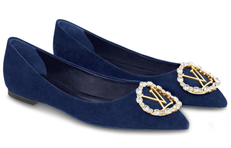 Lookbook (W) Louis Vuitton Madeleine Ballet Flat 'Biru Navy Velour Kulit Kambing' 1A4VBF
