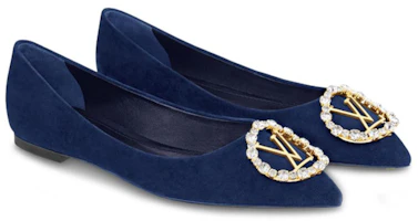 Lookbook (W) Louis Vuitton Madeleine Ballet Flat 'Biru Navy Velour Kulit Kambing' 1A4VBF