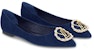 (Women) Louis Vuitton Madeleine Ballet Flat 'Navy Blue Velour Goatskin' 1A4VBF