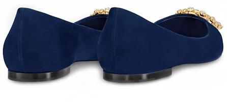 Shop (W) Louis Vuitton Madeleine Ballet Flat 'Biru Navy Velour Kulit Kambing' 1A4VBF