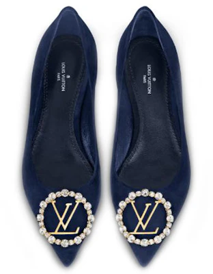 (W) Louis Vuitton Madeleine Ballet Flat 'Biru Navy Velour Kulit Kambing' 1A4VBF Purchase (W) Louis Vuitton Madeleine Ballet Flat 'Biru Navy Velour Kulit Kambing' 1A4VBF