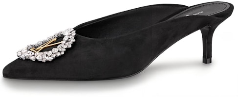 (Women) Louis Vuitton Madeleine Goat Suede High-Heeled Sneaker Mule 'Black' 1A5BU3 (Women) Louis Vuitton Madeleine Goat Suede High-Heeled Sneaker Mule 'Black' 1A5BU3