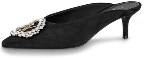(Women) Louis Vuitton Madeleine Goat Suede High-Heeled Sneaker Mule 'Black' 1A5BU3 (Women) Louis Vuitton Madeleine Goat Suede High-Heeled Sneaker Mule 'Black' 1A5BU3
