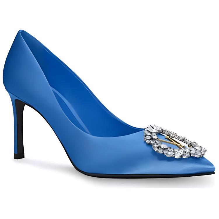 Lookbook Louis Vuitton 路易威登 Madeleine 時尚緞面高跟鞋 女款 藍色