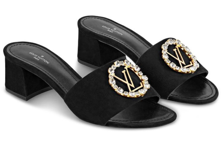 Lookbook (W) 路易威登玛德琳黑色天鹅绒山羊皮拖鞋 1A4V6B