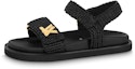 Buy (W) Louis Vuitton Magic Tape 'Sandal Fesyen Jerami Raffia Hitam' 1ABHG1