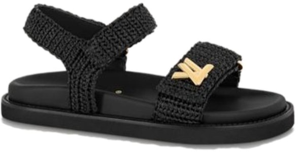 (W) Louis Vuitton Magic Tape 'Sandal Fesyen Jerami Raffia Hitam' 1ABHG1 Order (W) Louis Vuitton Magic Tape 'Sandal Fesyen Jerami Raffia Hitam' 1ABHG1