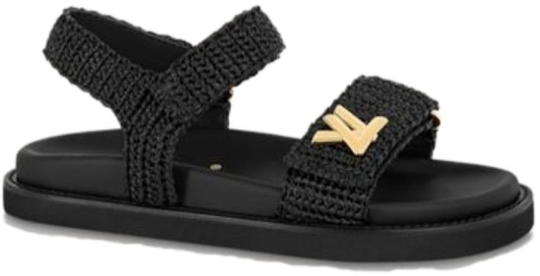 (Women) Louis Vuitton Magic Tape 'Raffia Straw Fashion Sandal Black' 1ABHG1 Order (Women) Louis Vuitton Magic Tape 'Raffia Straw Fashion Sandal Black' 1ABHG1