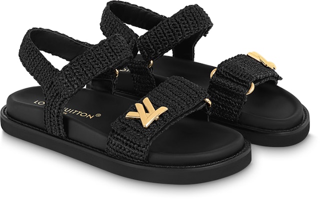 (Women) Louis Vuitton Magic Tape 'Raffia Straw Fashion Sandal Black' 1ABHG1 Lookbook (Women) Louis Vuitton Magic Tape 'Raffia Straw Fashion Sandal Black' 1ABHG1