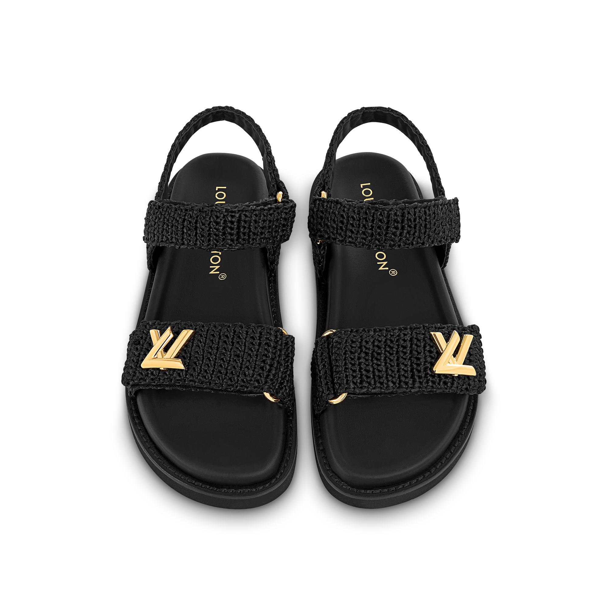 Shop (W) Louis Vuitton Magic Tape 'Sandal Fashion Hitam Serat Raffia' 1ABHG1