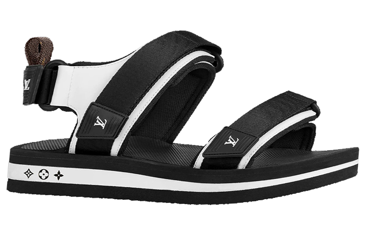 Order (W) (女性用) ルイ・ヴィトン マジックテープ ロートップサンダル 'ブラック' 1A8GIO 1A8GIO