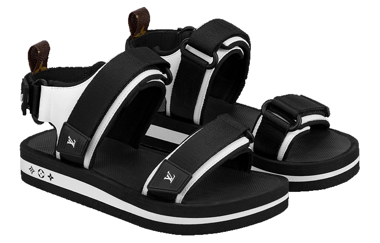 Lookbook (W) (女性用) ルイ・ヴィトン マジックテープ ロートップサンダル 'ブラック' 1A8GIO 1A8GIO