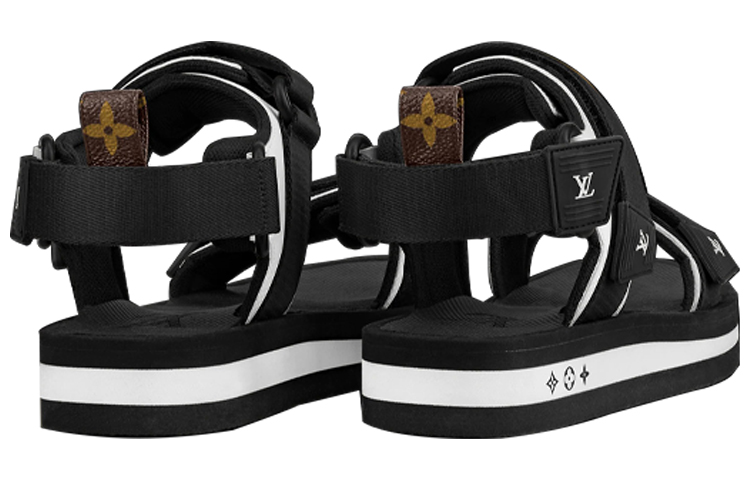 Shop (W) (女性用) ルイ・ヴィトン マジックテープ ロートップサンダル 'ブラック' 1A8GIO 1A8GIO