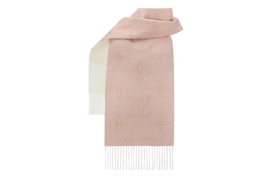 (Women) LOUIS VUITTON Mahina Monogram Tassel Fringe Scarf Pink for Women. M79394 圖 3