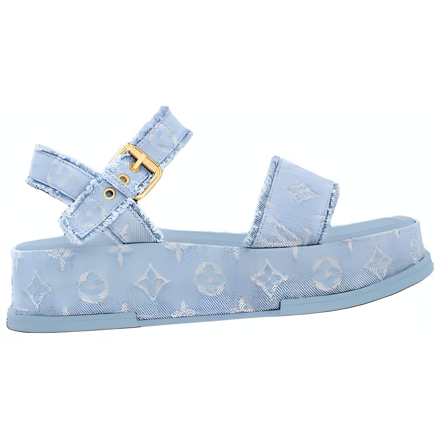 Lookbook (W) Louis Vuitton Maya Flatform 'Biru Denim Gesper' 1ACYBZ