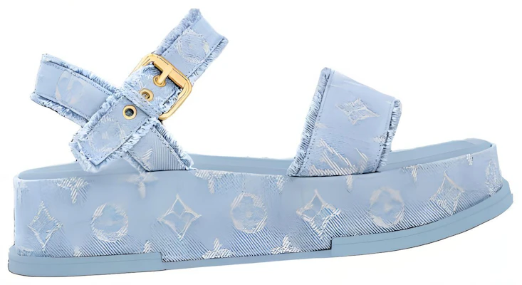 (W) Louis Vuitton Maya Flatform 'Biru Denim Gesper' 1ACYBZ Lookbook (W) Louis Vuitton Maya Flatform 'Biru Denim Gesper' 1ACYBZ