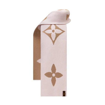 (Women) Louis Vuitton Medallion Large Scarf Pink/Brown for Women. M79336