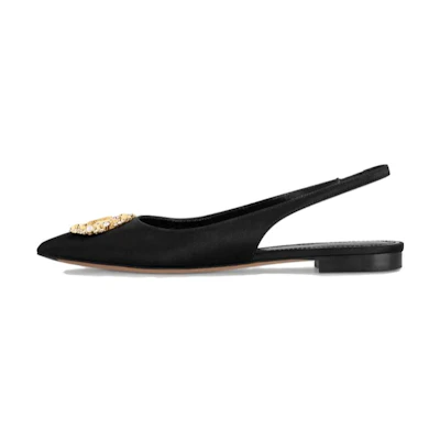 (W) LV Met Pointed Slip-On 'Black'