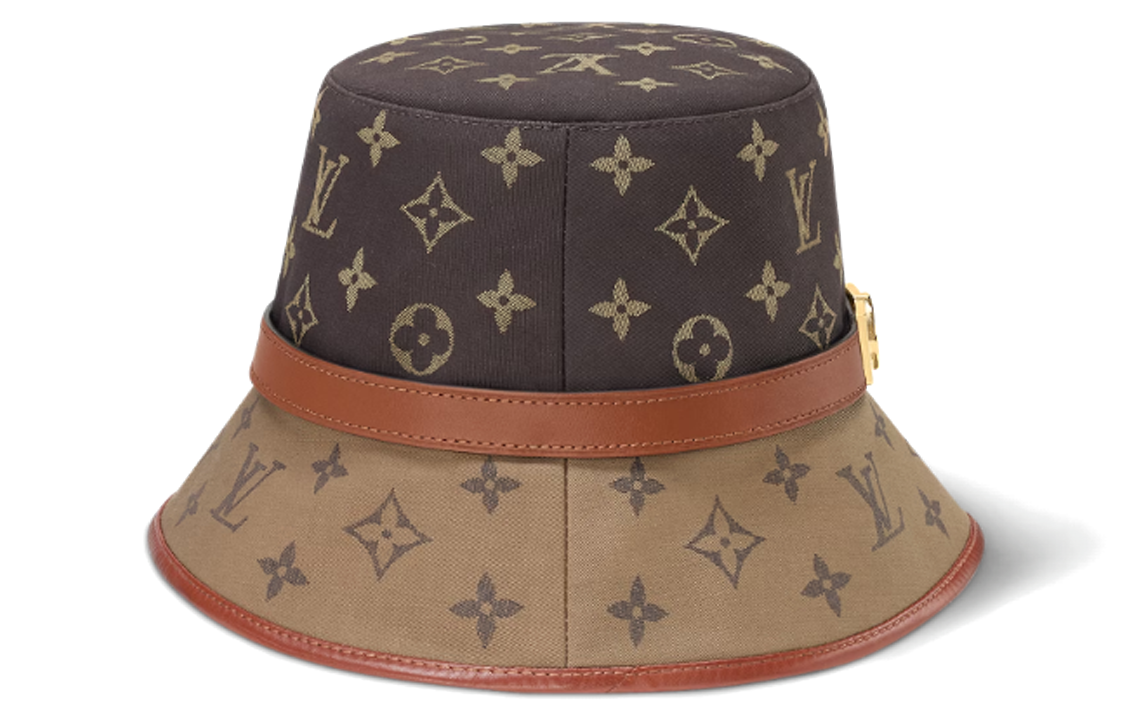 Shop (W) 루이비통 메탈 로고 코튼 버킷햇 여성 브라운. M7277M
