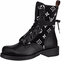 (Women) Louis Vuitton Metropolis Flat Ranger Boots 'Black with White Monogram' 1A95Z4 (Women) Louis Vuitton Metropolis Flat Ranger Boots 'Black with White Monogram' 1A95Z4