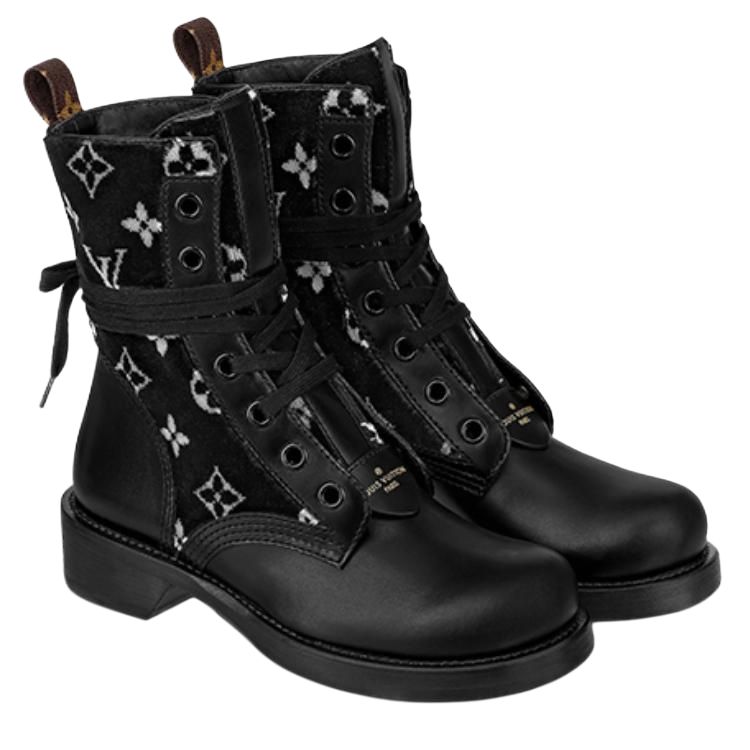 Lookbook (W) Botas Louis Vuitton Metropolis Flat Ranger 'Negro con Monograma Blanco' 1A95Z4