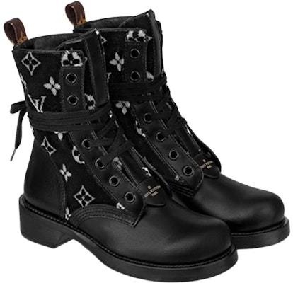 (Women) Louis Vuitton Metropolis Flat Ranger Boots 'Black with White Monogram' 1A95Z4 Lookbook (Women) Louis Vuitton Metropolis Flat Ranger Boots 'Black with White Monogram' 1A95Z4