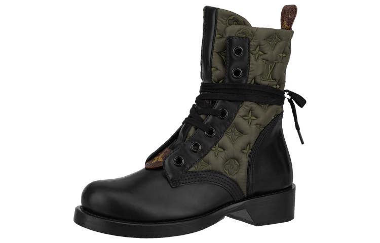 (Women) Louis Vuitton Metropolis Flat Ranger Shoes 'Olive Green Monogram with Black' 1A952D