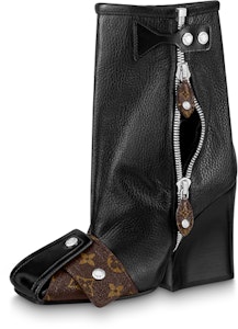 LOUIS VUITTON 皮革 拉鍊 時尚 中筒鞋9.5cm 女款 黑棕色 Buy LOUIS VUITTON 皮革 拉鍊 時尚 中筒鞋9.5cm 女款 黑棕色