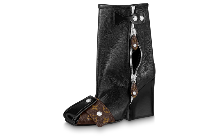 Buy (W) Bottes Mid-Top Louis Vuitton ''Noir Marron Zip'' 1AACCZ