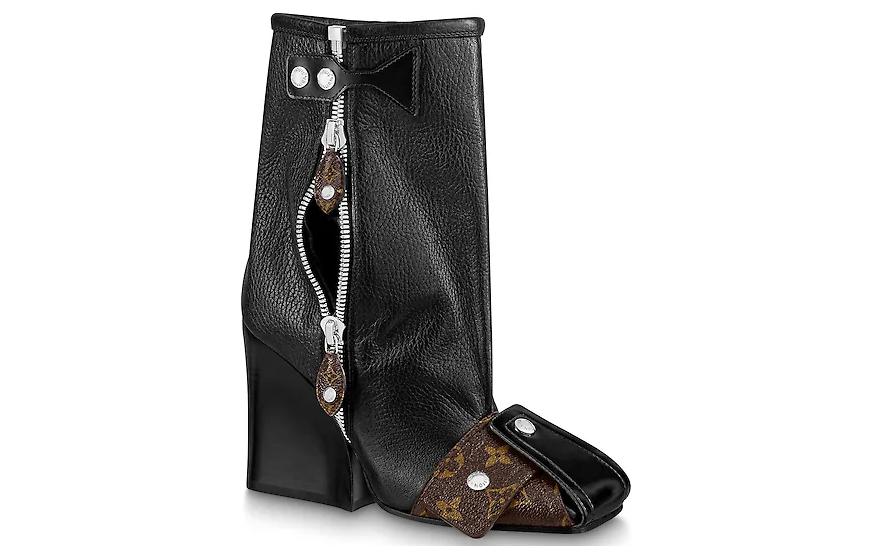 Order (W) Bottes Mid-Top Louis Vuitton ''Noir Marron Zip'' 1AACCZ
