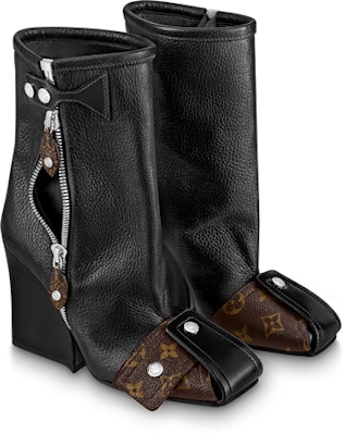 (Women) Louis Vuitton Mid-Top Boot 'Black Brown Zip' 1AACCZ Lookbook (Women) Louis Vuitton Mid-Top Boot 'Black Brown Zip' 1AACCZ