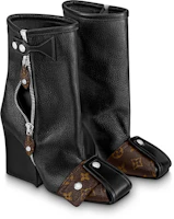 Lookbook LOUIS VUITTON 皮革 拉鍊 時尚 中筒鞋9.5cm 女款 黑棕色