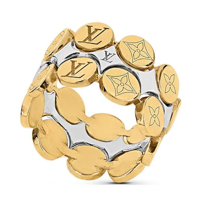 (Women) Louis Vuitton Minimalist Fashion Metal Letter Ring Gold for Women. MP355M