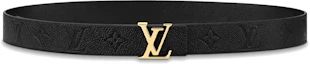 Buy (W) Cinturón de Cuero Negro Louis Vuitton con Hebilla Monograma Ancho 3cm MO328W