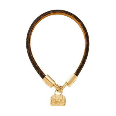 (Women) Louis Vuitton Monogram Calfskin Bracelet Brown M6220F
